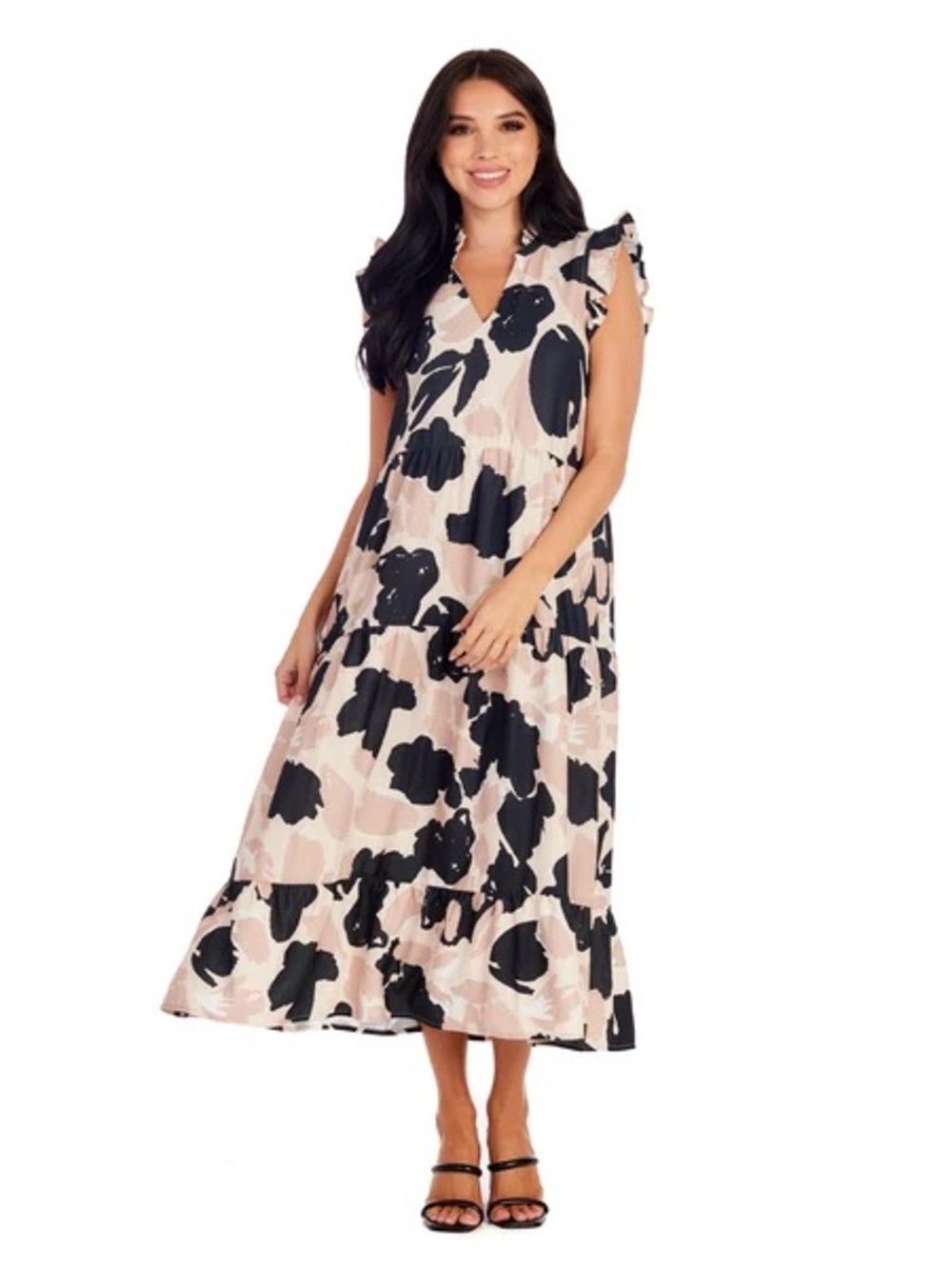 Neutral Floral Maxi Dress
